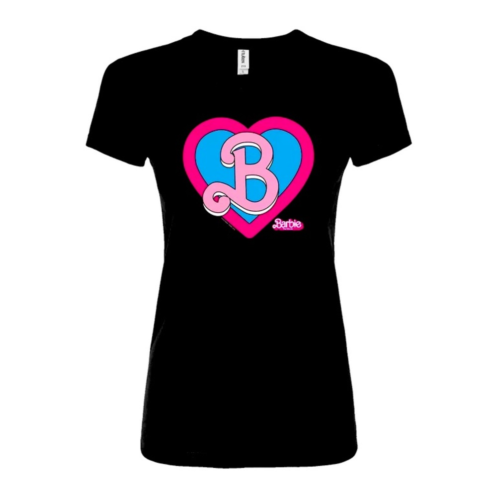 Barbie the Movie - Heart Crest - Juniors Fitted Graphic T-Shirt